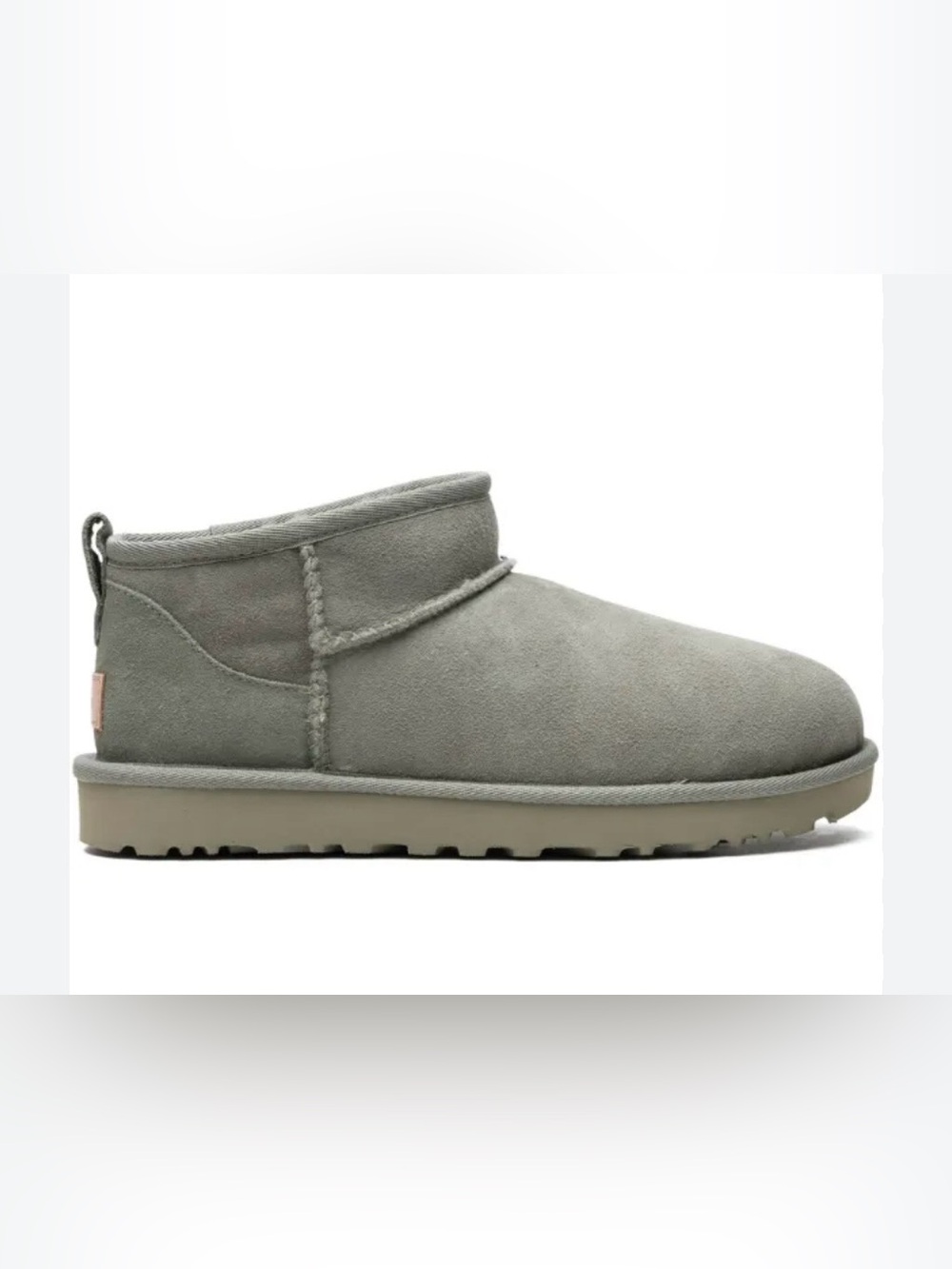 UGG Grey Classic Ultra Mini Shearling Boots in Moss Green Size 7